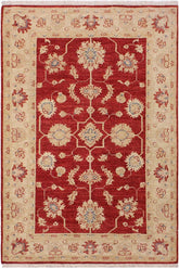 handmade Traditional Kafkaz Red Ivory Hand Knotted RECTANGLE 100% WOOL area rug 3 x 5